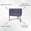 Ver mais imagens de Kit 2 Poltronas para Sala de Recepção Luna Suede Cores Base de Ferro Bronze