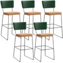 Ver imagem 1 de Kit 5 Banquetas Altas Cozinha Sala Jantar Allana L02 Facto Verde Musgo Couríssimo Whisky - Lyam