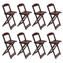 Ver imagem 4 de Kit 4 Jogos De Mesa Bistrô De Madeira Com 2 Cadeiras Dobravel Imbuia - Marrom
