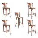 Ver imagem 1 de Kit 5 Banquetas Altas Paris em Aço Cobre para Cozinha Bancada Gourmet Balcão com Assento na Cor Bege