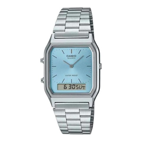 Relógio Casio Masculino Ref: Aq-230a-2a1mqy Anadigi Prateado