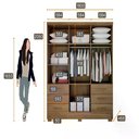 Ver imagem 3 de Guarda Roupa Encant 6 Portas 6 Gavetas 1 Espelho Cor:cumaru