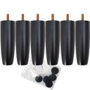 Ver imagem 1 de Kit 06 Pés de Madeira para Camas Box Solteiro Pe de Cama 13cm Preto Pés para Móveis