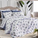 Ver imagem 2 de Jogo Lençol Casal 4 Peças Algodão Percal 150 Fios Essencialle:borboletas Azul