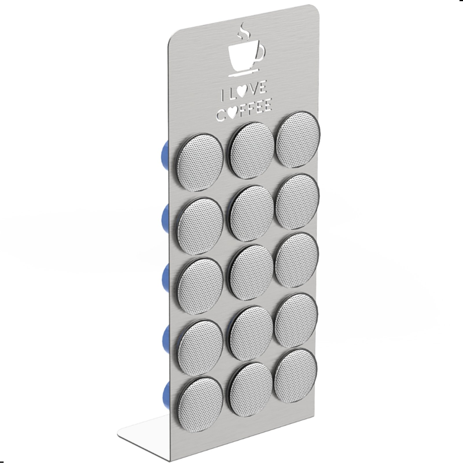 Suporte Porta Cápsulas de Café Inox Escovado 15 Cápsulas