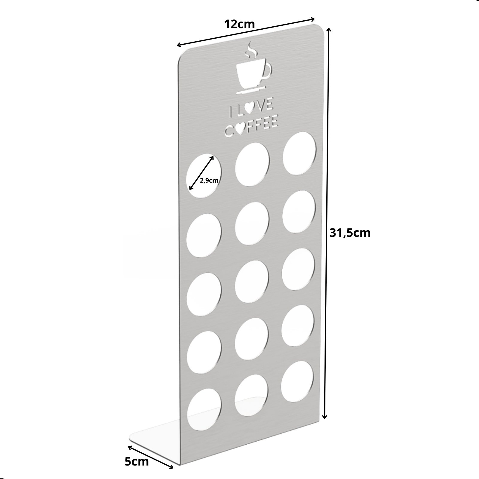 Suporte Porta Cápsulas de Café Inox Escovado 15 Cápsulas - 4