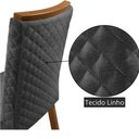 Ver imagem 7 de Conjunto Jantar Isadora 4 Lugares MDF Cadeiras Lira Linho Grafite 120cm Moderna