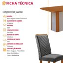 Ver imagem 2 de Conjunto Jantar Isadora 4 Lugares MDF Cadeiras Lira Linho Grafite 120cm Moderna