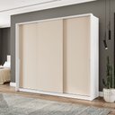 Ver imagem 1 de Guarda Roupa Roupeiro 3 Portas de Correr 4 Gavetas Porto Branco Creme Politorno Móveis