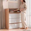 Ver imagem 4 de Cômoda 3 Gavetas Aurora 100% MDF Carvalho Nature/Off White