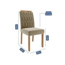 Ver imagem 2 de Kit 6 Cadeiras para Sala de Jantar Estofadas Paola Bege/Madeira/Joli