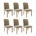 Ver imagem 1 de Kit 6 Cadeiras para Sala de Jantar Estofadas Paola Bege/Madeira/Joli