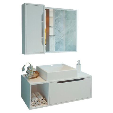 Conjunto 3 Peças para Banheiro Bn3600x44x45 Branco