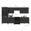 Ver imagem 4 de Armário de Cozinha Modulada Completa Fidelitá Nara 100% MDF 6 Peças 360cm 16 Portas 2 Gavetas com