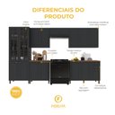 Ver imagem 5 de Armário de Cozinha Modulada Completa Fidelitá Nara 100% MDF 6 Peças 360cm 16 Portas 2 Gavetas com