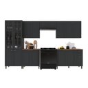 Ver imagem 2 de Armário de Cozinha Modulada Completa Fidelitá Nara 100% MDF 6 Peças 360cm 16 Portas 2 Gavetas com
