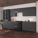 Ver imagem 1 de Armário de Cozinha Modulada Completa Fidelitá Nara 100% MDF 6 Peças 360cm 16 Portas 2 Gavetas com