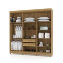 Ver imagem 4 de Guarda-roupa Elegance 6 Portas Nature com Espelho 8 Pés Madeira 225cm Altura 218cm