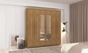 Ver imagem 5 de Guarda-roupa Elegance 6 Portas Nature com Espelho 8 Pés Madeira 225cm Altura 218cm