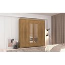 Ver imagem 5 de Guarda-roupa Elegance 6 Portas Nature com Espelho 8 Pés Madeira 225cm Altura 218cm