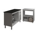 Ver imagem 5 de Balcão Armário Gabinete Bruna 118 Cm Branco com Tampo Preto e Balcão Amanda para Forno e