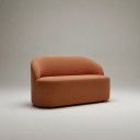 Ver imagem 4 de Sofá Luna 140cm Namoradeira Orgânica Design Curvo Bouclê Terracota Liso