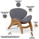 Ver imagem 4 de Poltrona Decorativa Orgânica Sala Living Kadosh L02 Suede Cinza - Lyam Decor