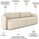 Ver imagem 4 de Sofá 3 Lugares Sala Living Orgânico 240cm Oregon K01 Veludo Bege - Lyam Decor
