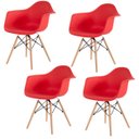 Ver imagem 1 de Kit 4 Poltronas Decorativas Charles Eames Eiffel 132pp Cor:vermelho