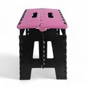 Ver imagem 1 de Banco Dobrável para Camping Multiuso até 100kg Banqueta Plástico Rosa