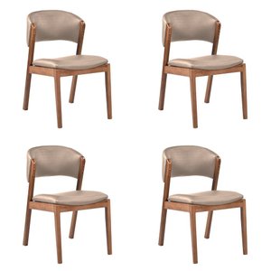 Kit 4 Cadeiras Decorativa Sala de Jantar Luxo Luna Facto Fendi - Mozzelar