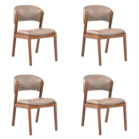 Kit 4 Cadeiras Decorativa Sala de Jantar Luxo Luna Facto Fendi - Mozzelar