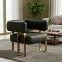 Ver imagem 1 de Poltrona Cadeira Decorativa Versátil Loy - Zahav Estofados:courino Sintético Preto