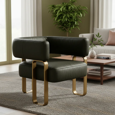 Poltrona Cadeira Decorativa Versátil Loy - Zahav Estofados:courino Sintético Preto