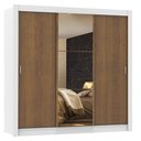 Ver imagem 2 de Guarda-Roupa Casal Madesa Mônaco 3 Portas de Correr com Espelho Branco/Rustic Cor:Branco/Rustic