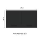 Ver mais imagens de Armário Aéreo Multiuso 120cm 2 Portas Branco/preto Agata Madesa Branco/preto