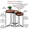 Mesa Canto Lateral Ambiente Casa Recepção Conjunto Apoio Decorativa Madeirado Preto Redonda Madecor - 4
