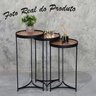 Mesa Canto Lateral Ambiente Casa Recepção Conjunto Apoio Decorativa Madeirado Preto Redonda Madecor - 5