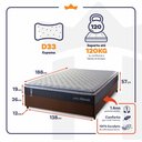 Ver imagem 3 de Conjunto Cama Box Casal Dakota Preto 138x188x57 Espuma D33