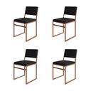 Ver imagem 1 de Kit 4 Cadeiras Industrial Isa Veludo Base Cobre para Mesa Sala Cozinha Conforto Decor - Cobre/preto