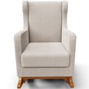 Ver imagem 2 de Poltrona de Amamentação com Balanço e Puff Mavie L02 Bouclê Creme