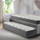 Ver imagem 1 de Bicama Box Solteiro 88x188 Suede Cinza com Dois Colchões Adapto Molas Ensacadas Ecoflex