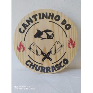 Placa Decorativa Área Churrasco Gourmet Parede:Marrom-claro