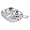 Ver imagem 1 de Kit Refeição Infantil Prato Garfo Colher 3 Peças Inox