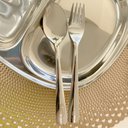 Ver imagem 3 de Kit Refeição Infantil Prato Garfo Colher 3 Peças Inox