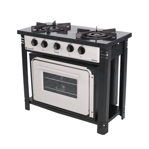 Fogão Bravo Industrial Baixa Pressão 2 Bocas Grafite com Forno Venâncio BR2BF