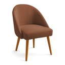 Ver imagem 3 de Kit 06 Cadeiras Poltrona de Jantar Estofada Luna Boucle Terracota Pés Palito Castanho - Pallazio