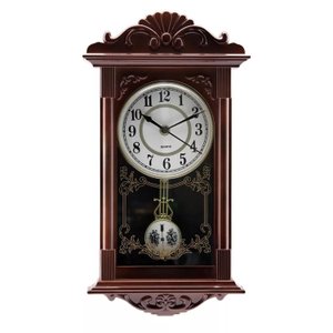 Relógio De Parede Retangular Com Pendulo Decoração Retrô