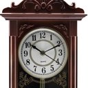 Ver imagem 4 de Relógio De Parede Retangular Com Pendulo Decoração Retrô