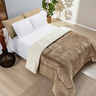 Coberdrom Sherpa Edredom Dupla Face Cobertor Manta Felpuda Liso Cama Casal Queen - Vinho - 3